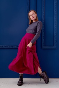 Spódnica de la Vega Bordo