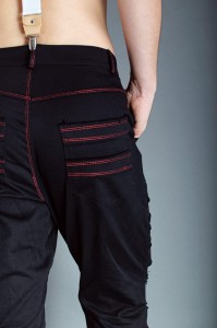 Czarne rockowe spodnie handmade