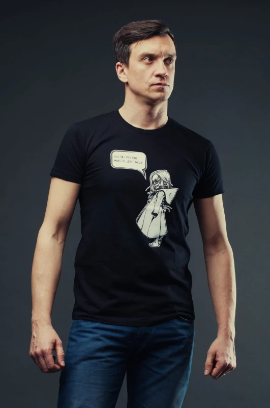 T-SHIRT MIASTO JEST MOJE męski czarny