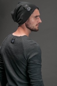 Czapka czarna męska z dzianiny typy beanie