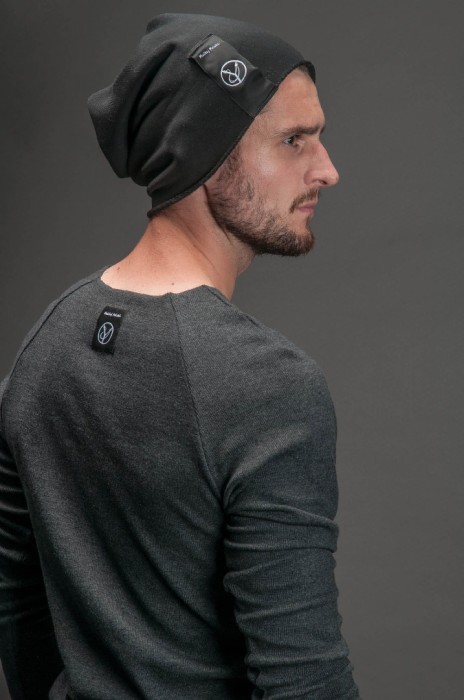 Czapka czarna męska z dzianiny typy beanie