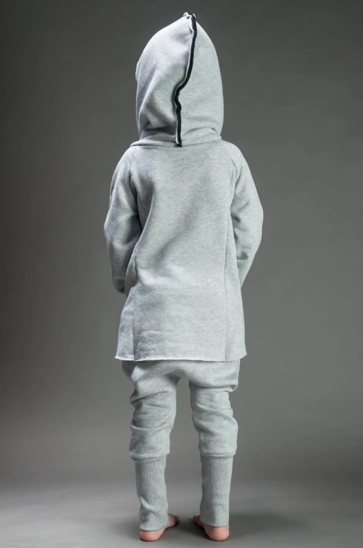 Bluza bokserska dziecięca szara z czernią