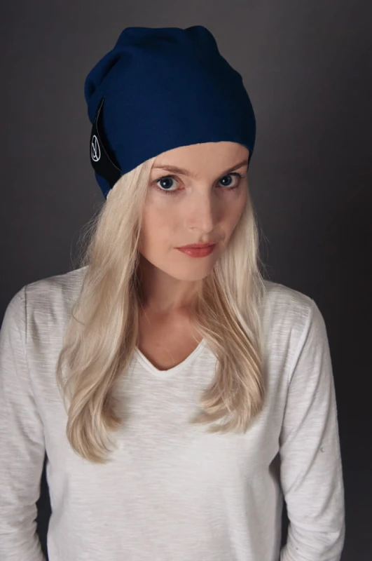 Czapka beanie granatowa damska