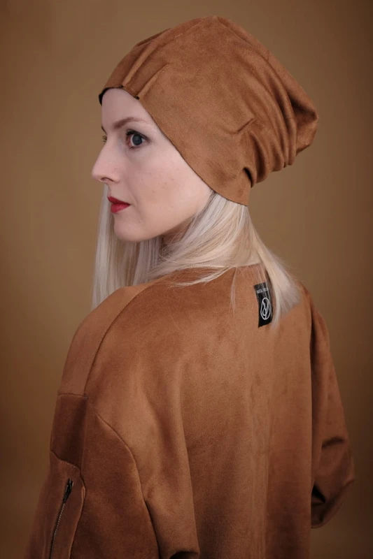 Czapka Beanie Damska Zamszowa