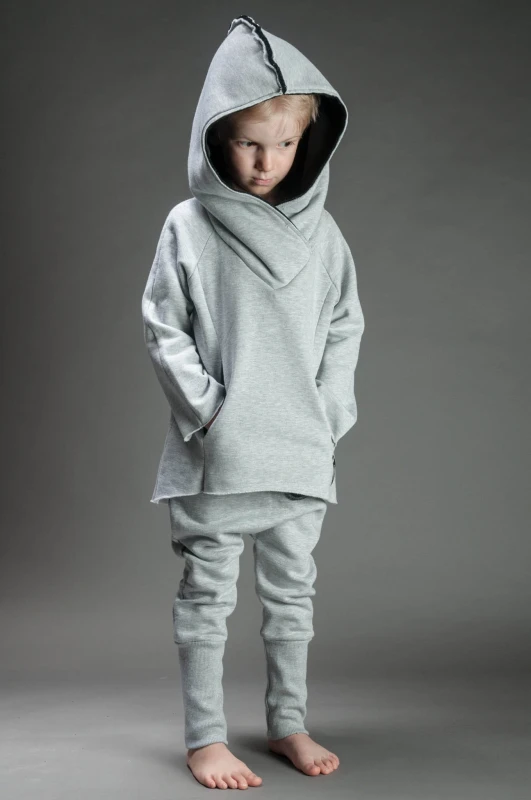 Bluza bokserska dziecięca szara z czernią