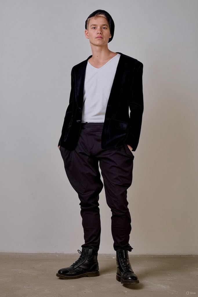 Czarne spodnie streetwearowe w tylu bryczesów